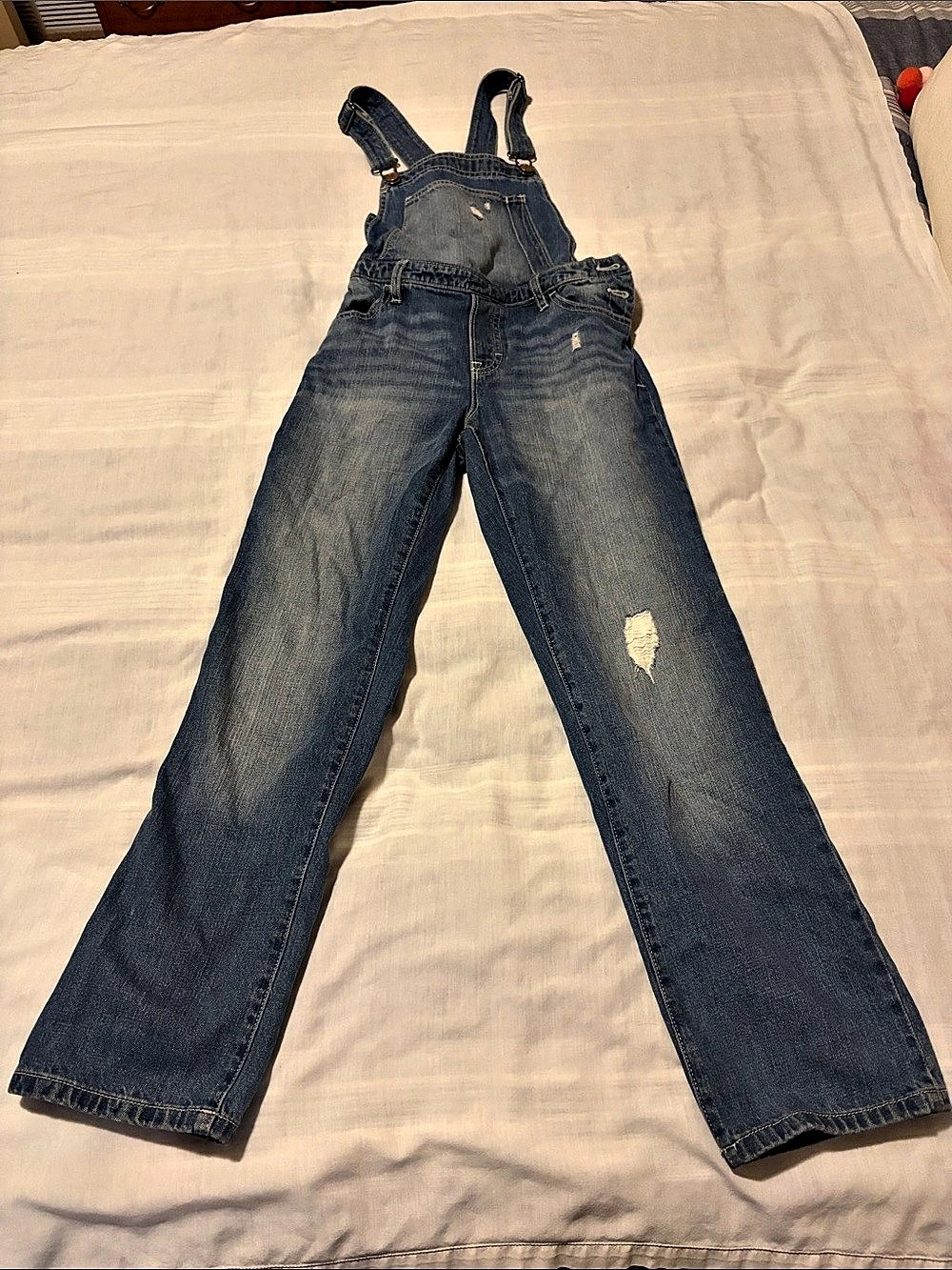 GapKids Distressed Denim Overalls Blue Girls XL 12